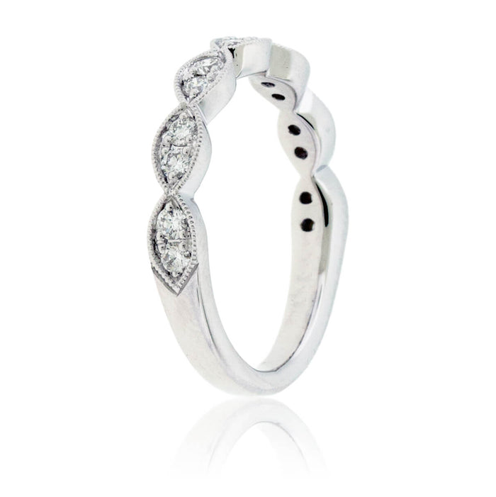 White Gold .34 Carat Diamond Scalloped Style Ring - Park City Jewelers