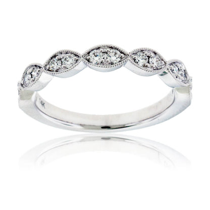 White Gold .34 Carat Diamond Scalloped Style Ring - Park City Jewelers