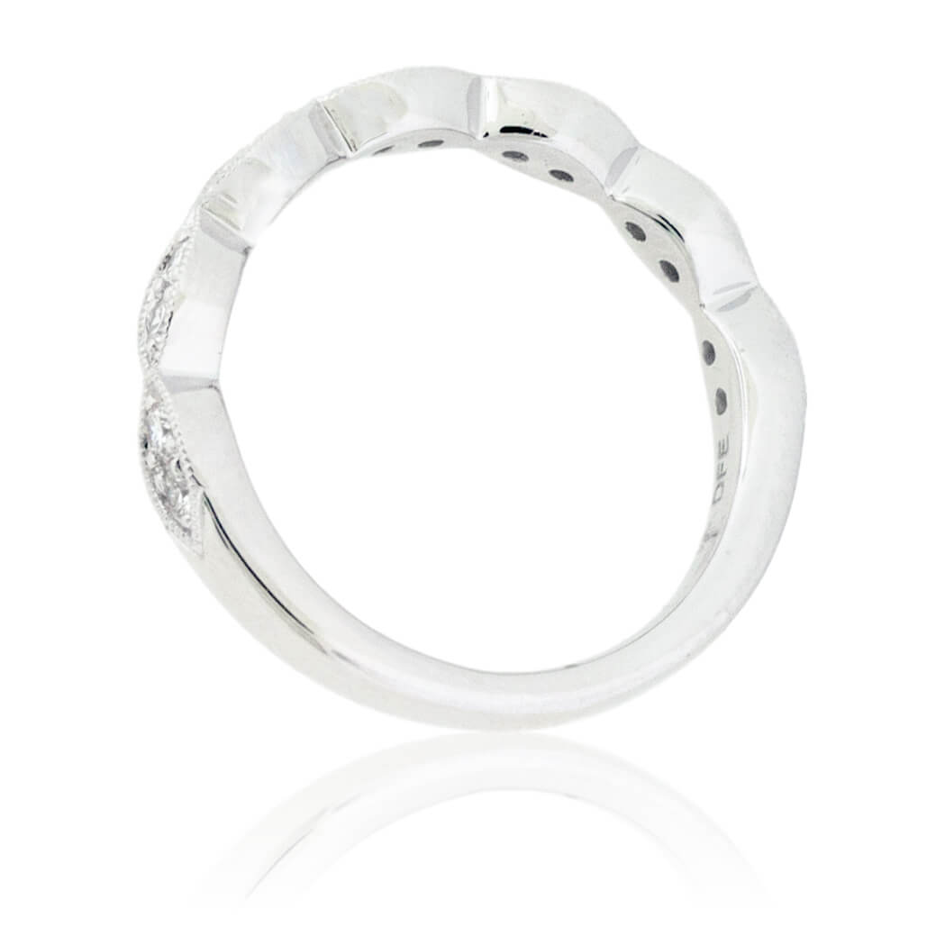 White Gold .34 Carat Diamond Scalloped Style Ring - Park City Jewelers