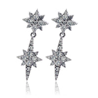 White Gold and Diamond Dangle Star Style Earrings - Park City Jewelers