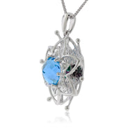 White Gold Blooming Flower Davinci Cut Pendant - Park City Jewelers