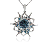 White Gold Blooming Flower Davinci Cut Pendant - Park City Jewelers