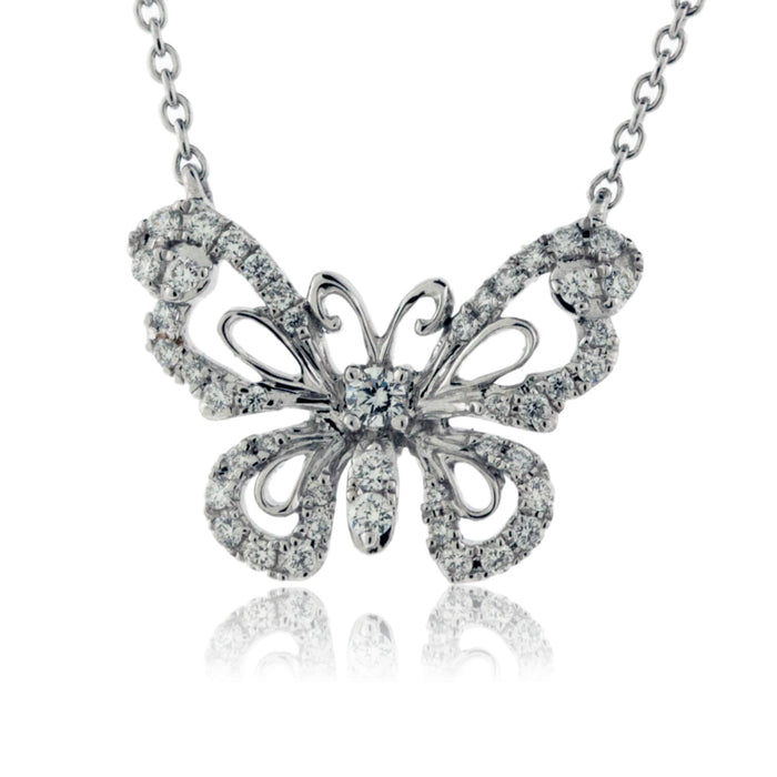White Gold Diamond Butterfly Pendant - Park City Jewelers