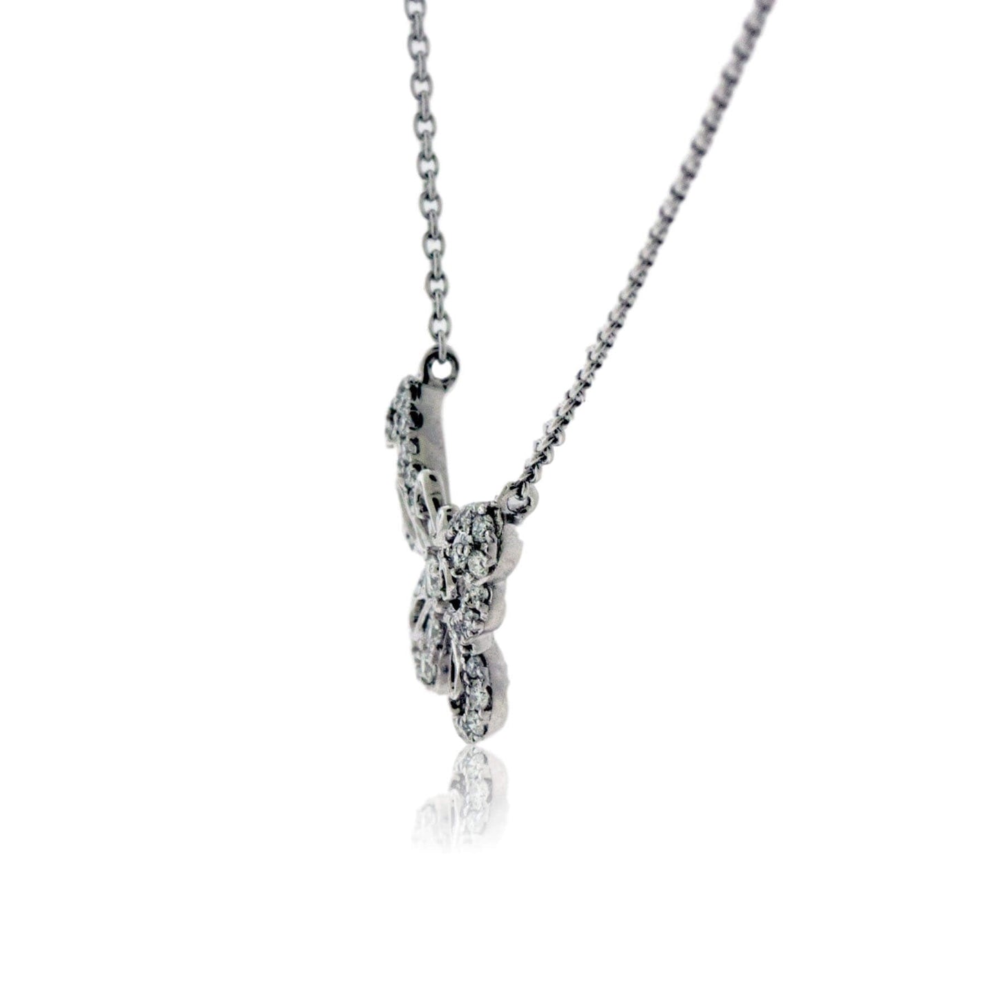 White Gold Diamond Butterfly Pendant - Park City Jewelers