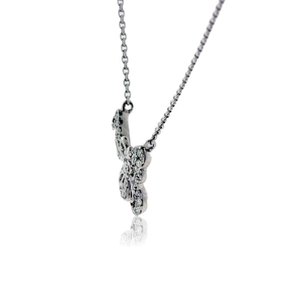 White Gold Diamond Butterfly Pendant - Park City Jewelers