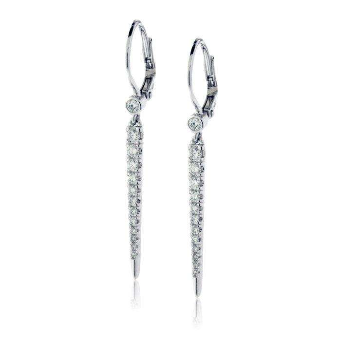 White Gold Diamond Dangle Drop Earrings - Park City Jewelers
