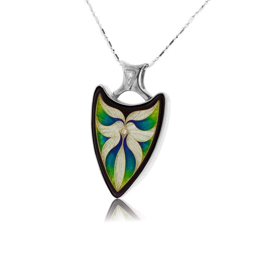 White Gold Enamel Revelations Pendant - Park City Jewelers