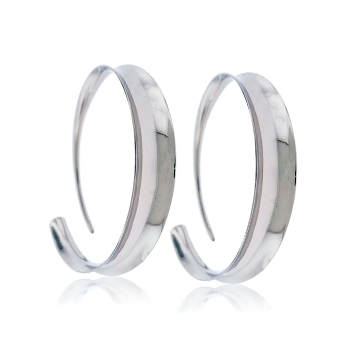 White Gold Endless Hoop Anti Clastic Earrings - Park City Jewelers