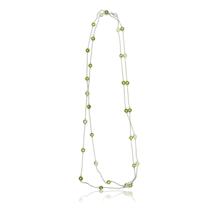 White Gold Faceted Peridot Necklace - Park City Jewelers