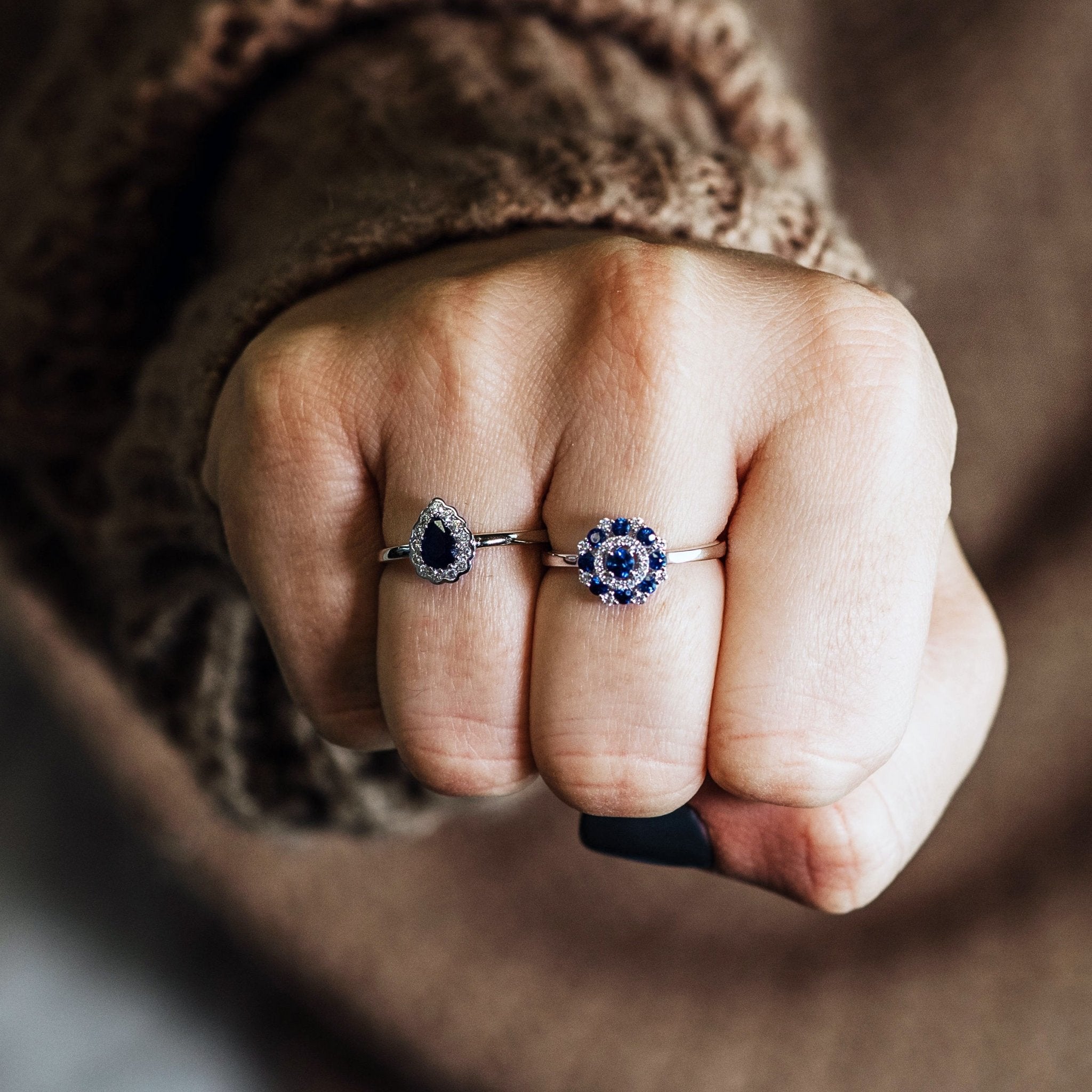 Round sapphire and diamond on sale ring