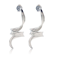 White Gold Small Tendril Anti Clastic Earrings - Park City Jewelers