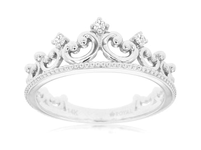 White Gold Stackable Tiara / Crown Band - Park City Jewelers