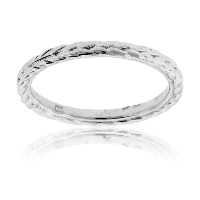 White Gold Textured Style Band - Park City Jewelers