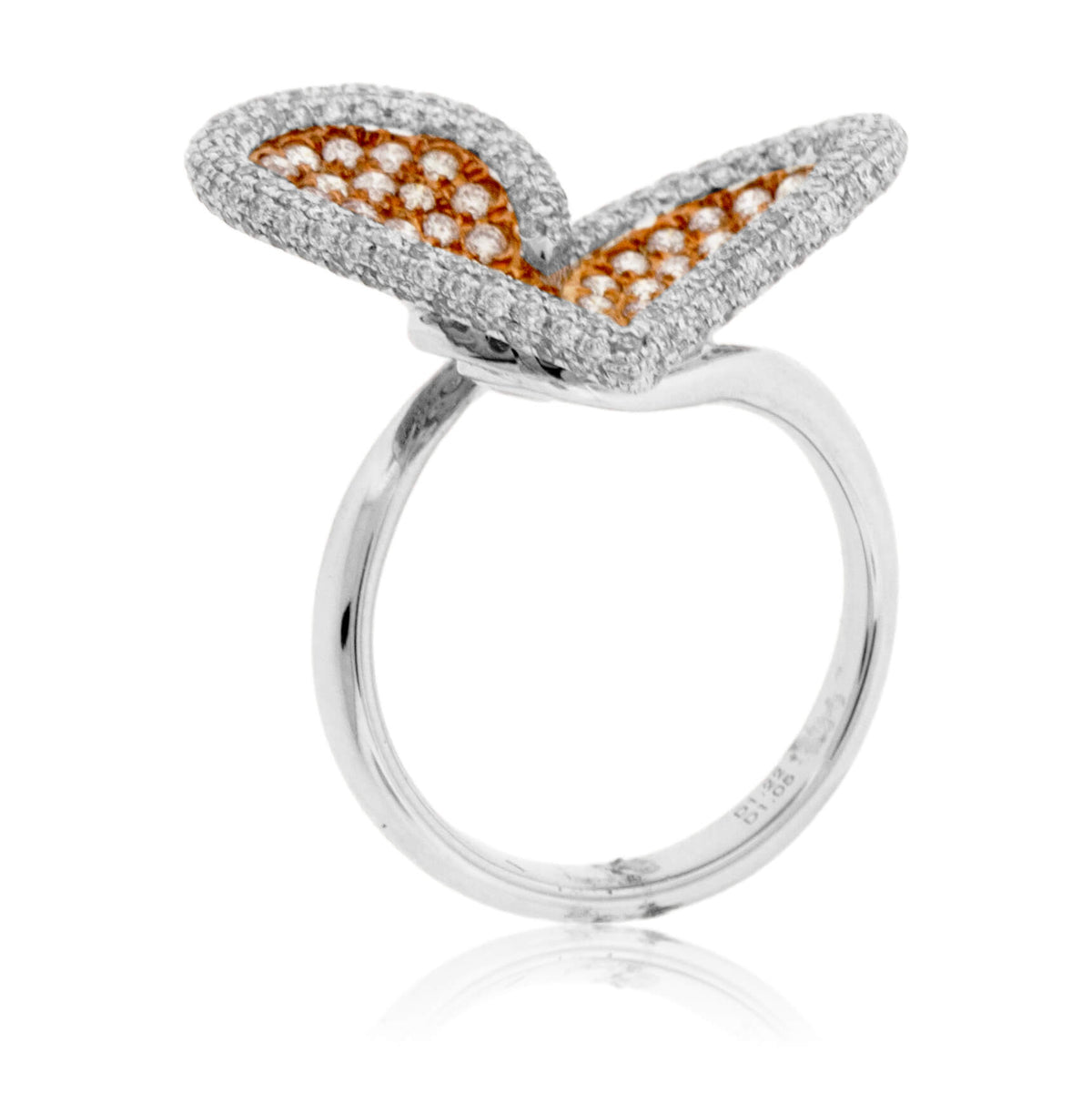 White & Rose Gold Natural Diamond Heart Ring - Park City Jewelers