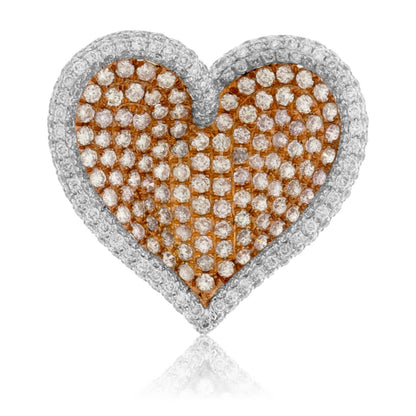 White & Rose Gold Natural Diamond Heart Ring - Park City Jewelers