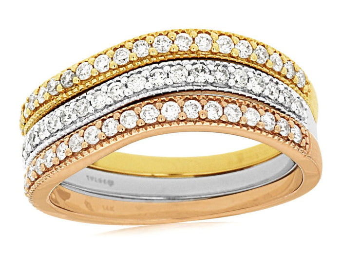 White, Yellow, and Rose Gold Tri Colored Band - Park City Jewelers