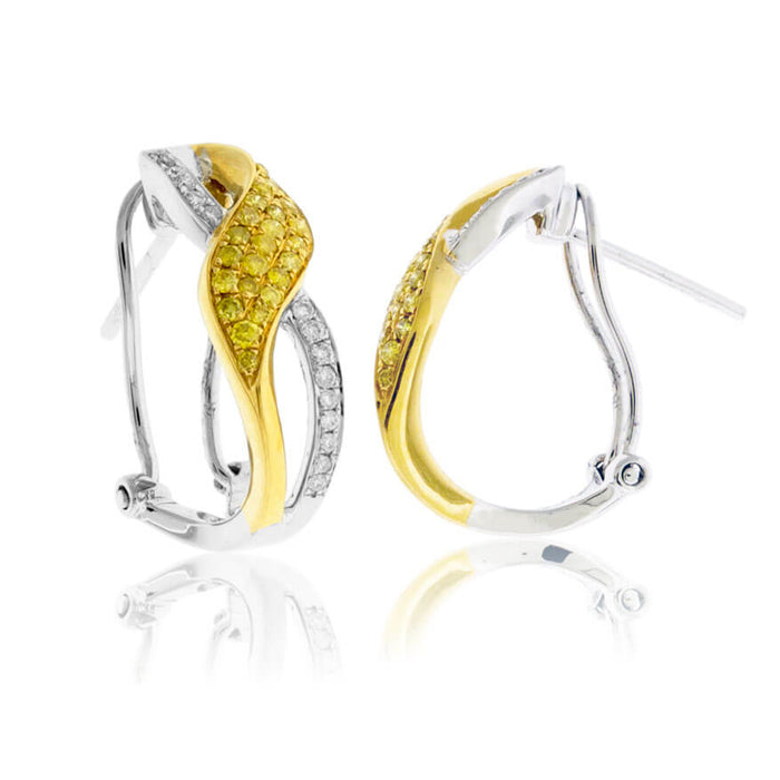 White & Yellow Gold Diamond Earrings - Park City Jewelers