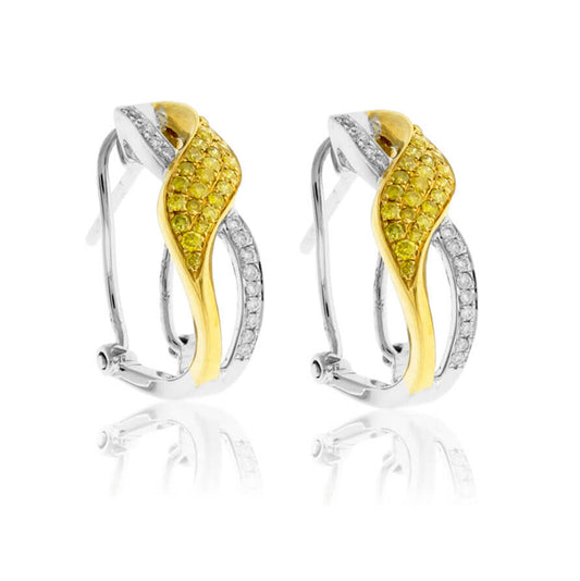 White & Yellow Gold Diamond Earrings - Park City Jewelers