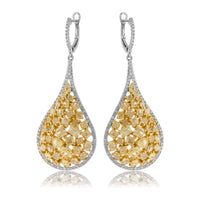 White & Yellow Gold Diamond & Fancy Cut Yellow Diamond Earrings - Park City Jewelers