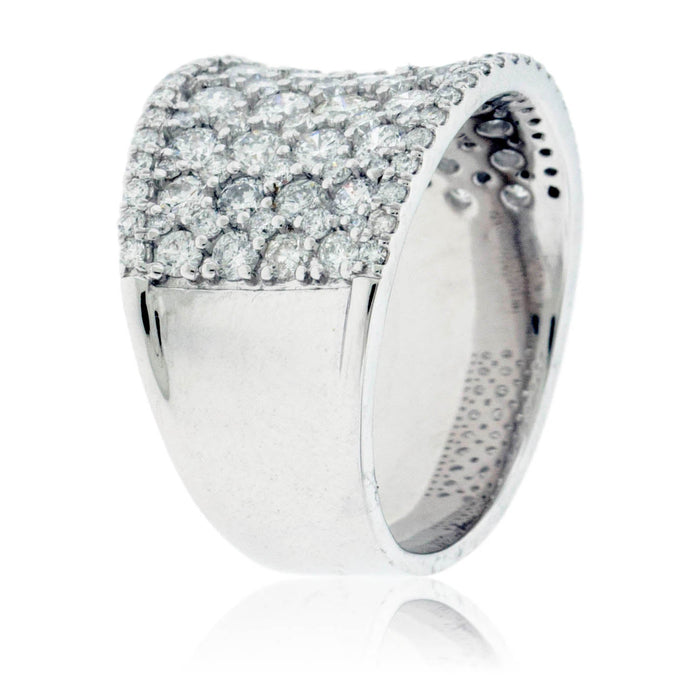Wide Pave Diamond Concave Style Band - Park City Jewelers