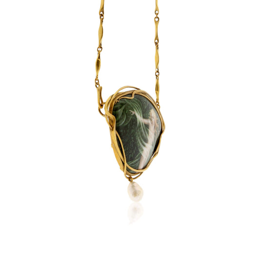 Woman in a Garden Enamel Necklace/Brooch - Park City Jewelers