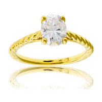 Woven Look Solitaire Moissanite Engagement Ring - Park City Jewelers