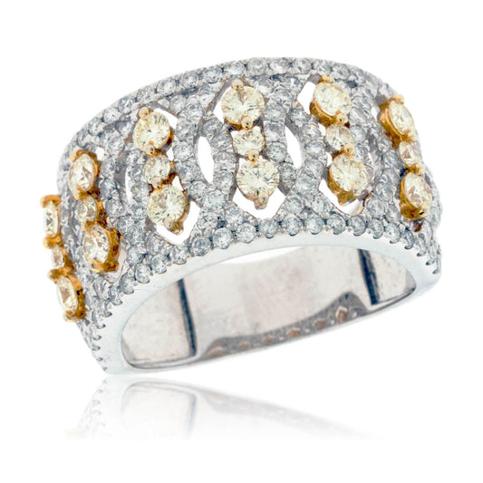 Yellow Diamond and Diamond Fashion Band - Park City Jewelers