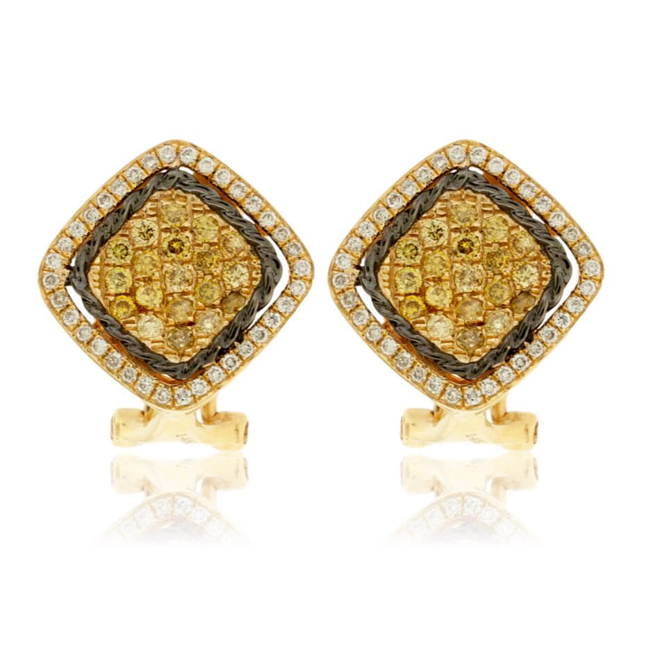 Yellow Diamond & Black Braid Earrings - Park City Jewelers