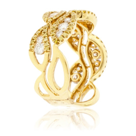 Yellow Diamond & Diamond 1 Carat Band - Park City Jewelers