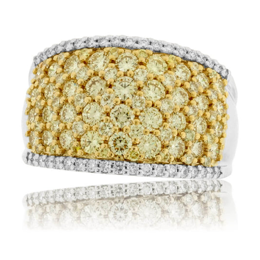 Yellow Diamond & Diamond Lined Fashion Ring - Park City Jewelers