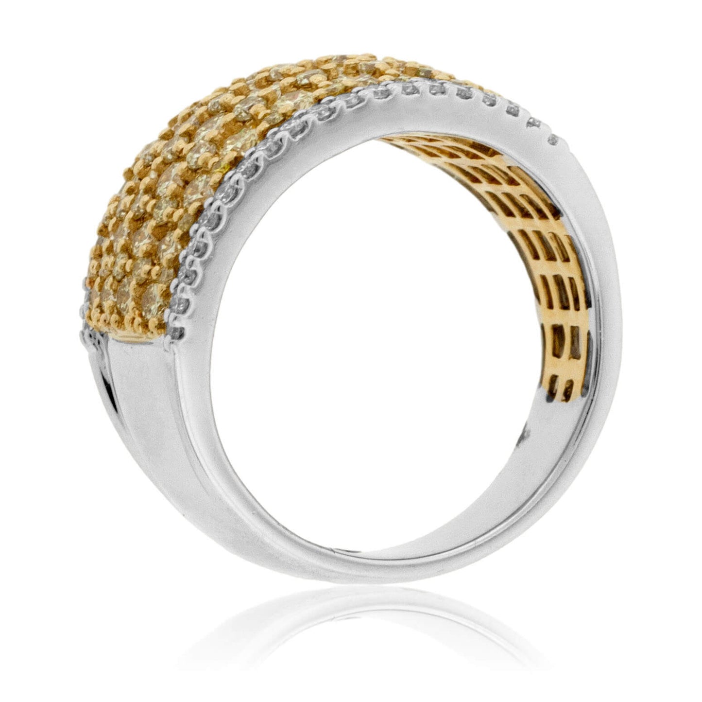 Yellow Diamond & Diamond Lined Fashion Ring - Park City Jewelers