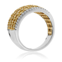 Yellow Diamond & Diamond Lined Fashion Ring - Park City Jewelers