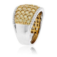 Yellow Diamond & Diamond Lined Fashion Ring - Park City Jewelers