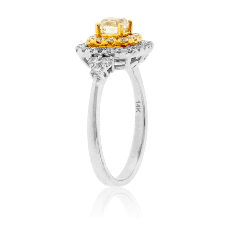Yellow Diamond Double Halo Style Ring - Park City Jewelers