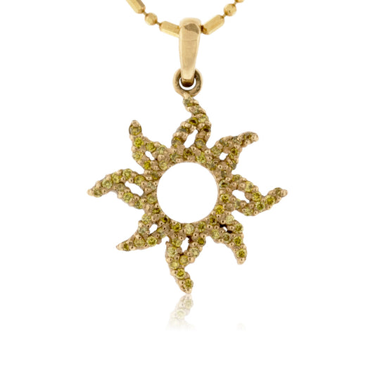 Yellow Diamond Sun Pendant - Park City Jewelers