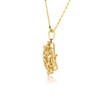 Yellow Gold Dancing Diamond Snowflake Necklace - Park City Jewelers