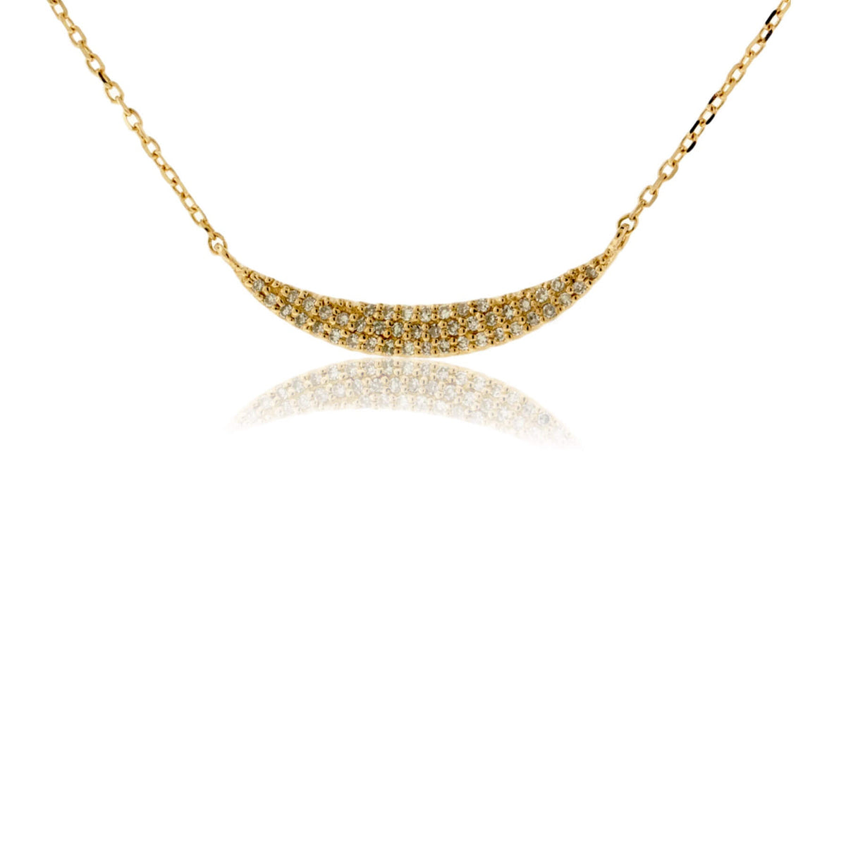 Yellow Gold Diamond Bar Moon Necklace - Park City Jewelers