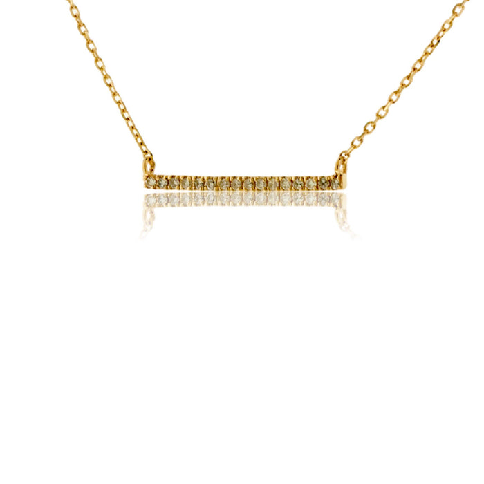 Yellow Gold Diamond Bar Necklace - Park City Jewelers