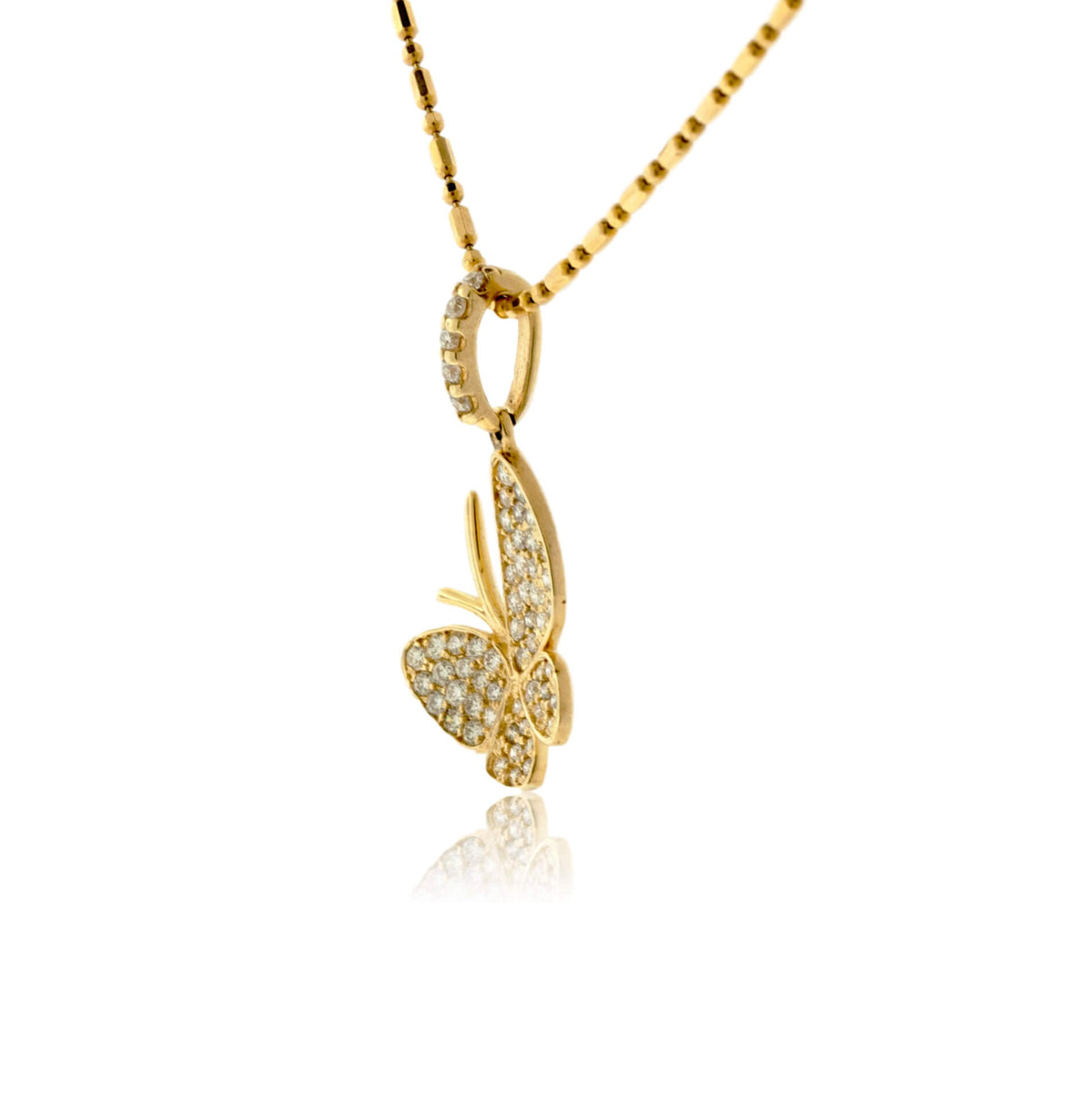 Yellow Gold Diamond Butterfly Pendant - Park City Jewelers
