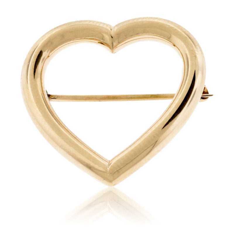 Yellow Gold Heart Shaped Brooch / Pin - Park City Jewelers