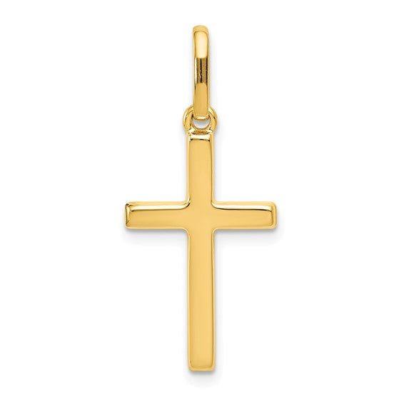Yellow Gold Hollow Cross Pendant - Park City Jewelers