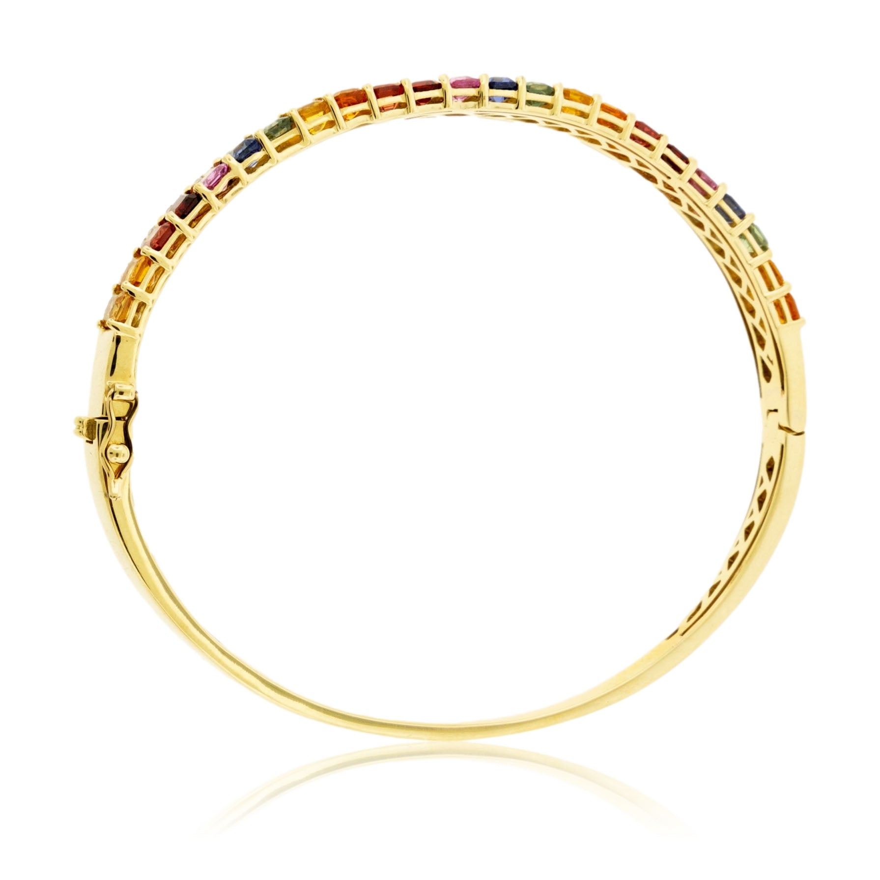 Yellow Gold Rainbow Sapphire and Diamond Accented Bracelet - Park City Jewelers