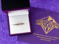 Yellow Gold Rainbow Sapphire and Diamond Ring - Park City Jewelers